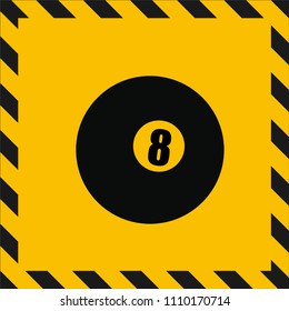 billiard ball 8 ball warning vector sing