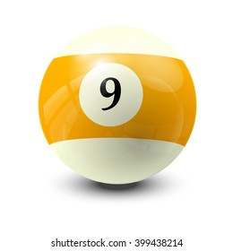 billiard ball 9- realistic vector design