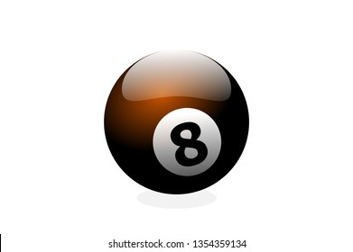 billiard ball of black color with number eight isolated vector image