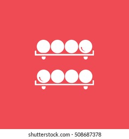 Billiard Ball Box  Flat Icon On Red Background