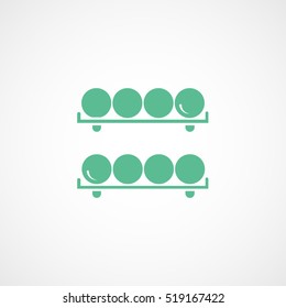 Billiard Ball Box Green Flat Icon On White Background