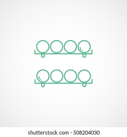 Billiard Ball Box Green Line Icon On White Background