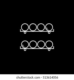 Billiard Ball Box Line Icon On Black Background