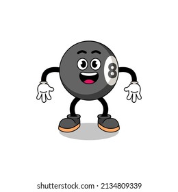 caricatura de bola de billar con gesto sorpresa , diseño de personaje