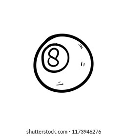 billiard ball doodle icon vector 