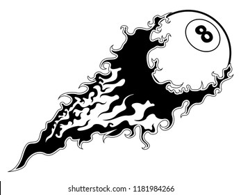 Billiard ball with an effect icon. Vector illustration design