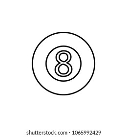 billiard ball eight icon. Element of simple icon for websites, web design, mobile app, info graphics. Thin line icon for website design and development, app development on white background