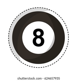 billiard ball eight isolated icon