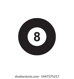 billiard ball flat line icon on white background. simple vector logo art for tournament illustration and sport apps. eps 10