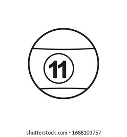 Billiard ball icon. 11 number ball symbol modern, simple, vector, icon for website design, mobile app, ui. Vector Illustration