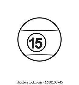 Billiard ball icon. 15 number ball symbol modern, simple, vector, icon for website design, mobile app, ui. Vector Illustration