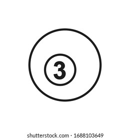 Billiard ball icon. 3 number ball symbol modern, simple, vector, icon for website design, mobile app, ui. Vector Illustration