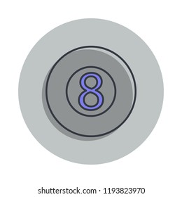 billiard ball icon in badge style. One of web collection icon can be used for UI, UX