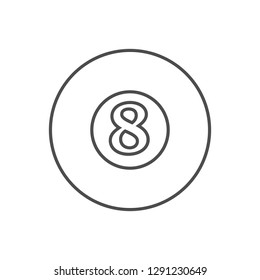 billiard ball icon. Element of cyber security for mobile concept and web apps icon. Thin line icon for website design and development, app development
