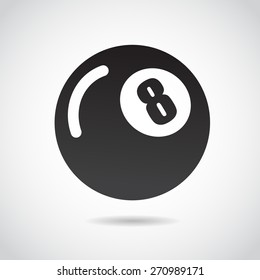 Billiard ball icon isolated on white background. 