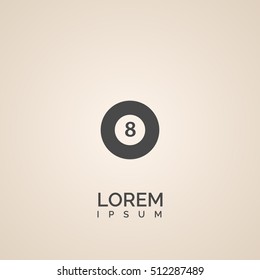 billiard ball icon. billiard ball logo