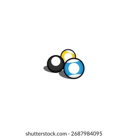 Diseño de logotipo de icono de bola de billar