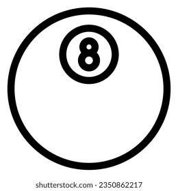 billiard ball icon on transparent background