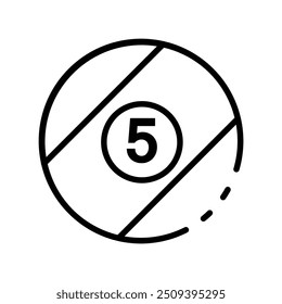 billiard ball icon. Outline style design isolated on white background