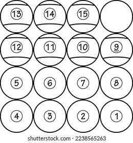 Icono de bola de billar. Diseño simple del contorno de bola de Billiard