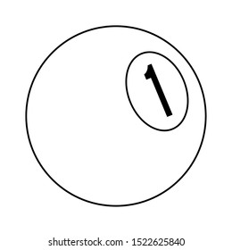 billiard ball icon over white background, vector illustration