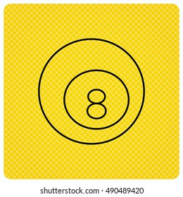 Billiard ball icon. Pool or snooker equipment.