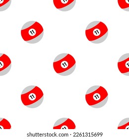Billiard Ball Icon Seamless Pattern, Hard Ball Used In Cue Sports Vector Art Illustration