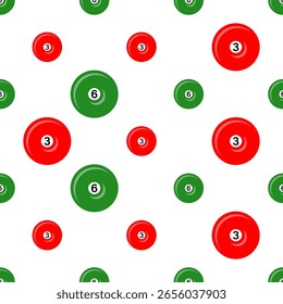 Patrón inconsútil del icono de la bola de billar, bola dura usada en la ilustración del Arte vectorial de los deportes de la cué