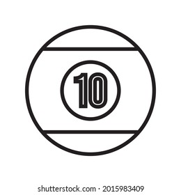 Billiard Ball Icon Set Design Vektorgrafik Illustration Vorlage in trendigen flachen Stil Zeichen und Symbol. Geeignet für Website-Design, Logo, App und i. EPS10.