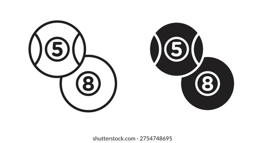 Icono de bola de billar en un estilo simple, blanco y negro.
