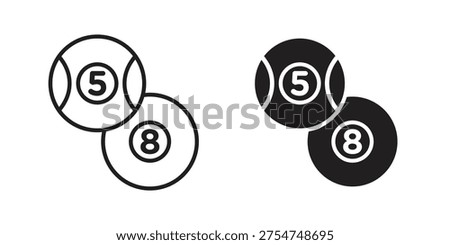 Billiard ball icon in a simple, black and white style.