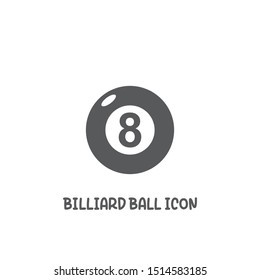 Billiard ball icon simple silhouette flat style vector illustration on white background.