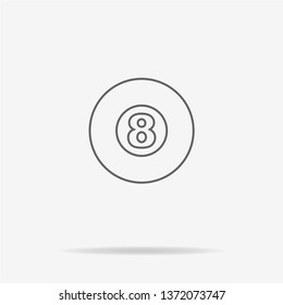 Billiard ball icon. Vector concept illustration for design.