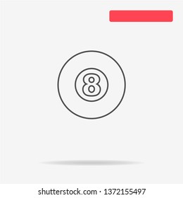 Billiard ball icon. Vector concept illustration for design.