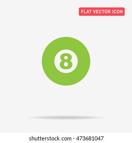 Billiard ball icon. Vector concept illustration for design.