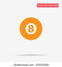 Billiard ball icon. Vector concept illustration for design.