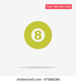 Billiard ball icon. Vector concept illustration for design.