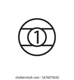 Billiard Ball Icon Vector Design Template
