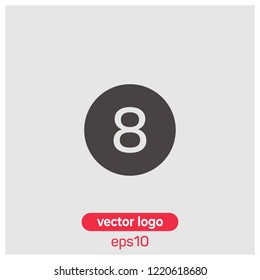 Billiard ball icon vector illustration.Light backround.Premium quality.