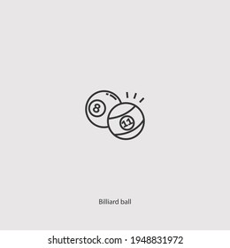 Billiard ball icon vector isolated on white background