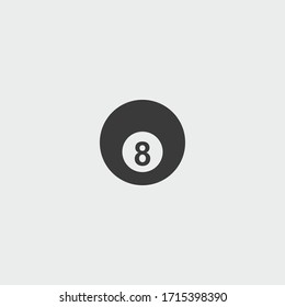 billiard ball icon. billiard ball vector on gray background