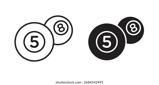 Billard-Ball-Symbole einfache Vektorgrafik-Set. Logo-Symbol-Set