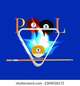 ilustración de la bola de billar. diseño de piscina. vector de ilustración