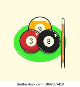 billiard ball illustration Premium Vector