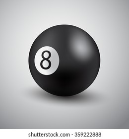 Billiard Ball Isolated On Background : Vector Illustration