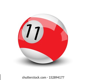 Billiard ball isolated on white 