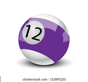Billiard ball isolated on white 