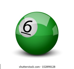 Billiard ball isolated on white 