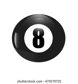 billiard ball isolated on white background