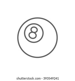 Billiard ball line icon.